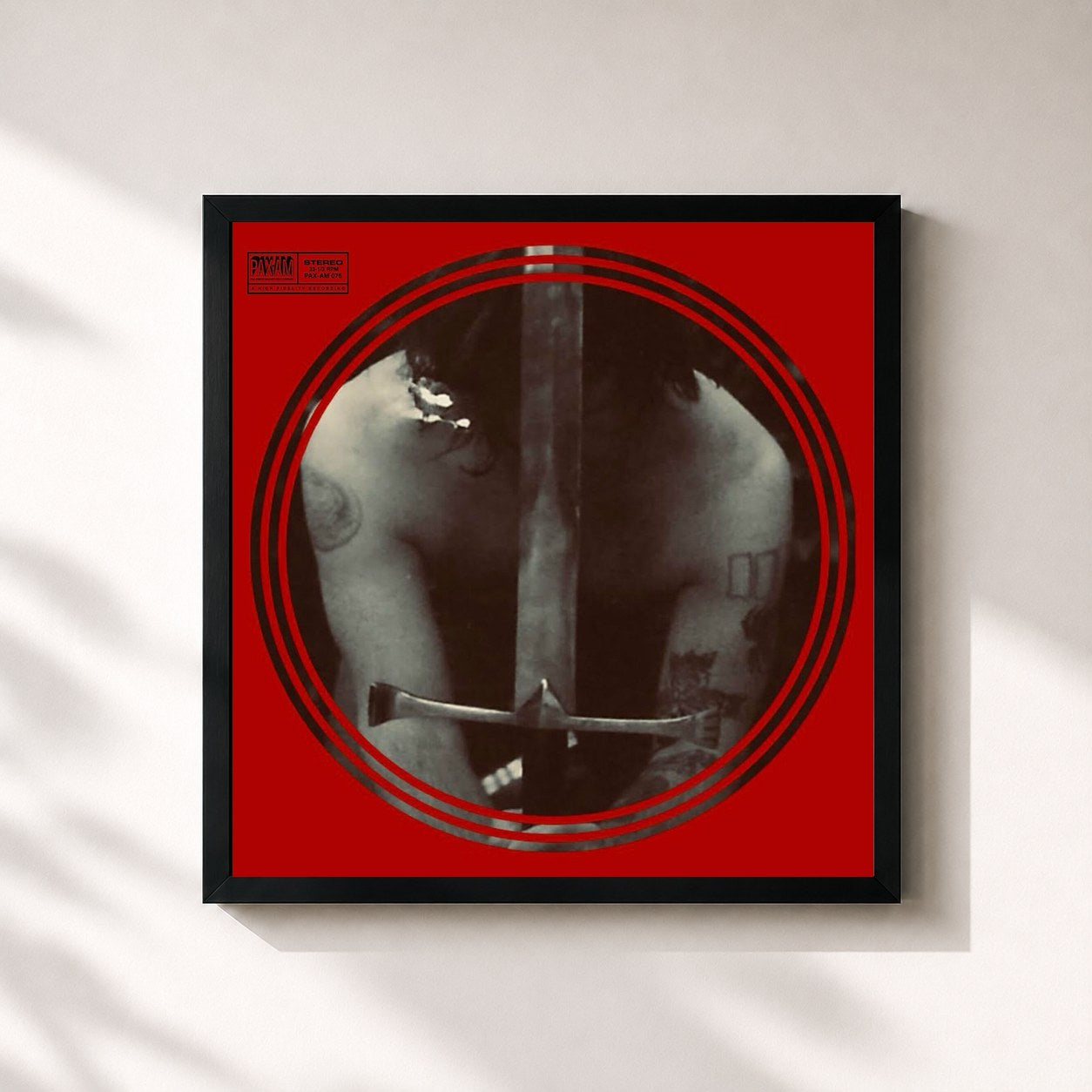 #noir Tableau carré de l'album Sword & Stone de Ryan Adams, cadre noir 32x32 cm