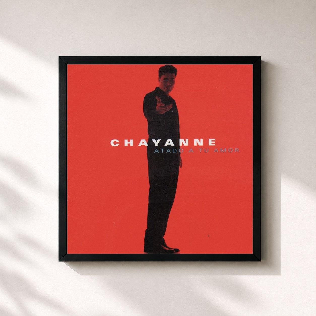 #noir Tableau carré de l'album Atado A Tu Amor de Chayanne, cadre noir 32x32 cm