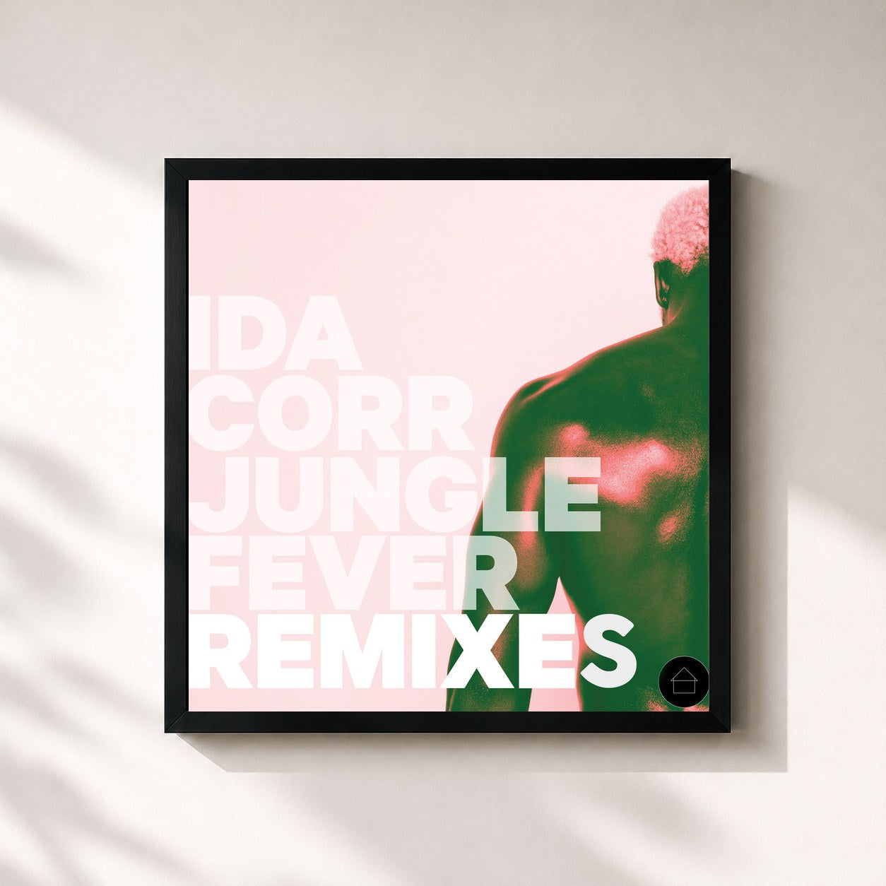 #noir Tableau carré de l'album Jungle Fever Remixes de Ida Corr, cadre noir 32x32 cm