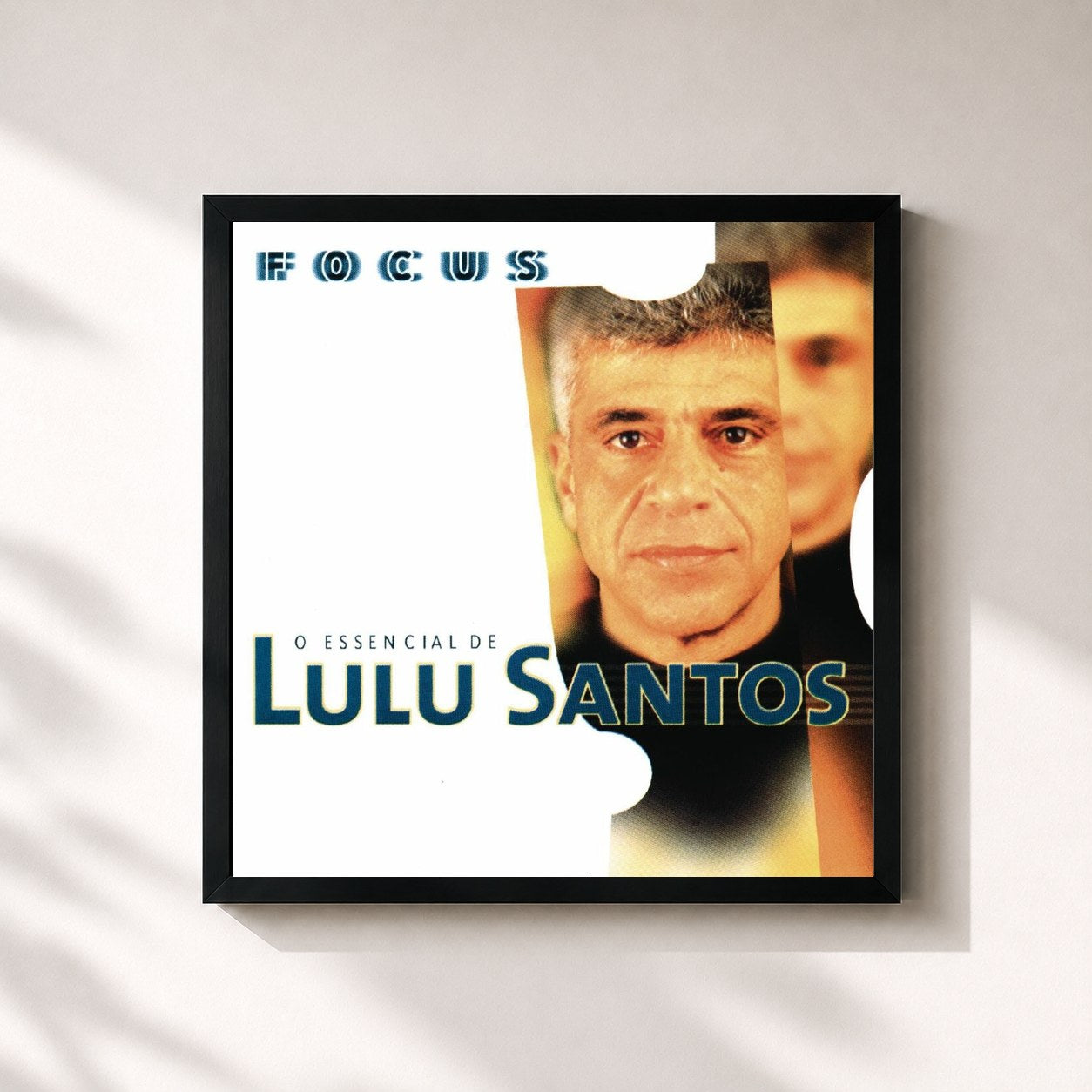 #noir Tableau carré de l'album Focus - O Essencial de Lulu Santos de Lulu Santos, cadre noir 32x32 cm