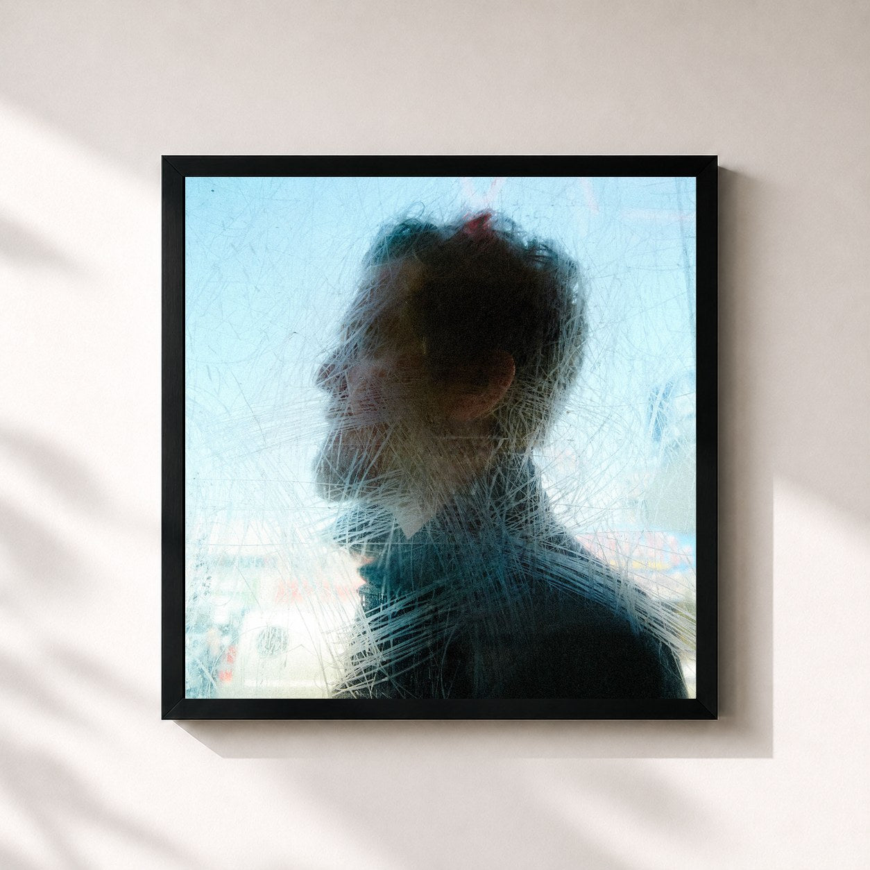 #noir Tableau carré de l'album Didn't He Ramble de Glen Hansard, cadre noir 32x32 cm