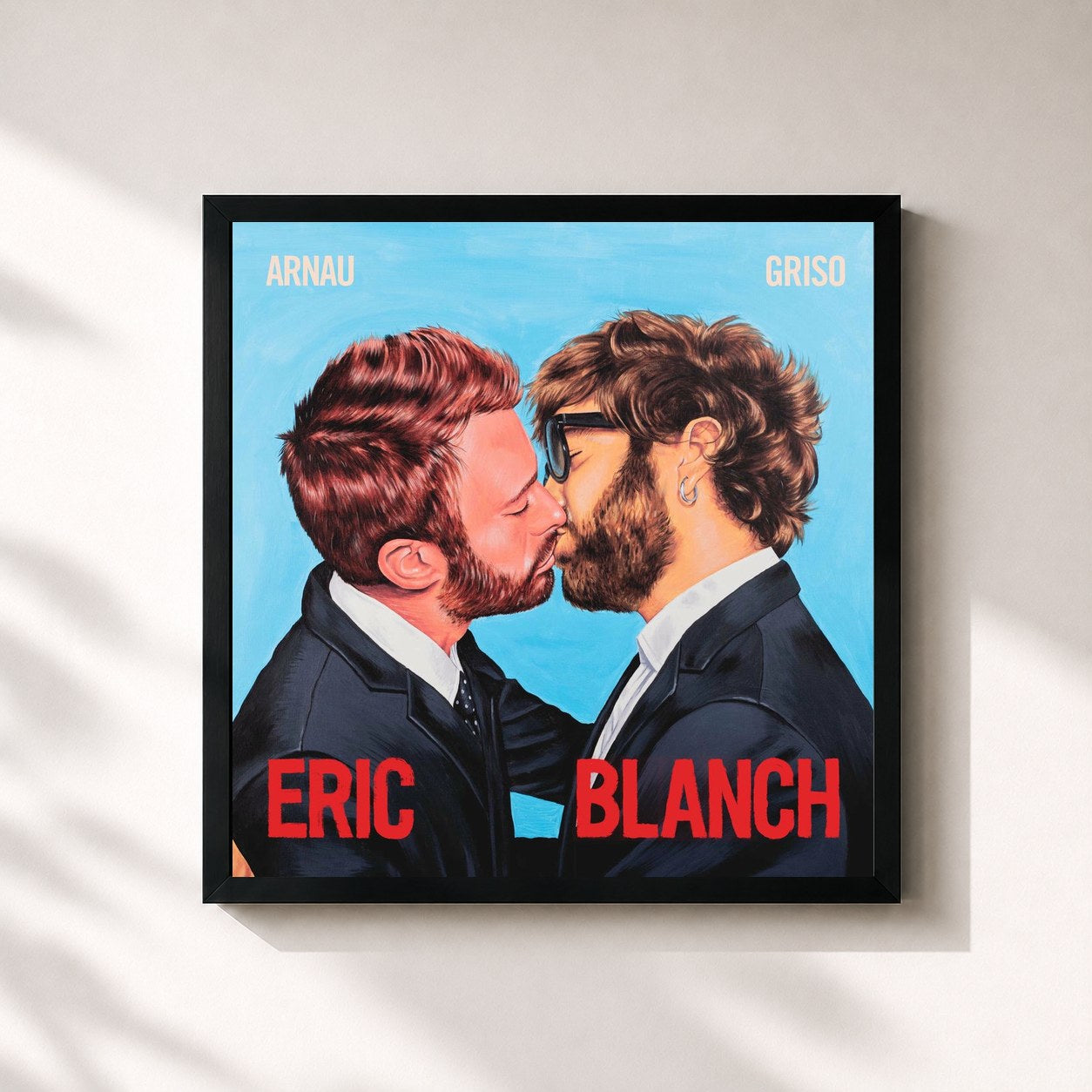 #noir Tableau carré de l'album Eric Blanch de Arnau Griso, cadre noir 32x32 cm