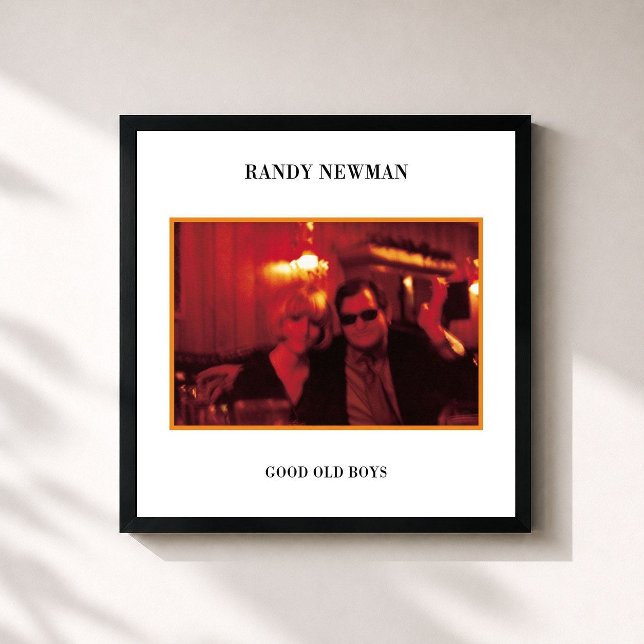 #noir Tableau carré de l'album Good Old Boys de Randy Newman, cadre noir 32x32 cm