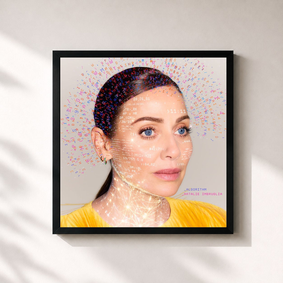 #noir Tableau carré de l'album Algorithm de Natalie Imbruglia, cadre noir 32x32 cm