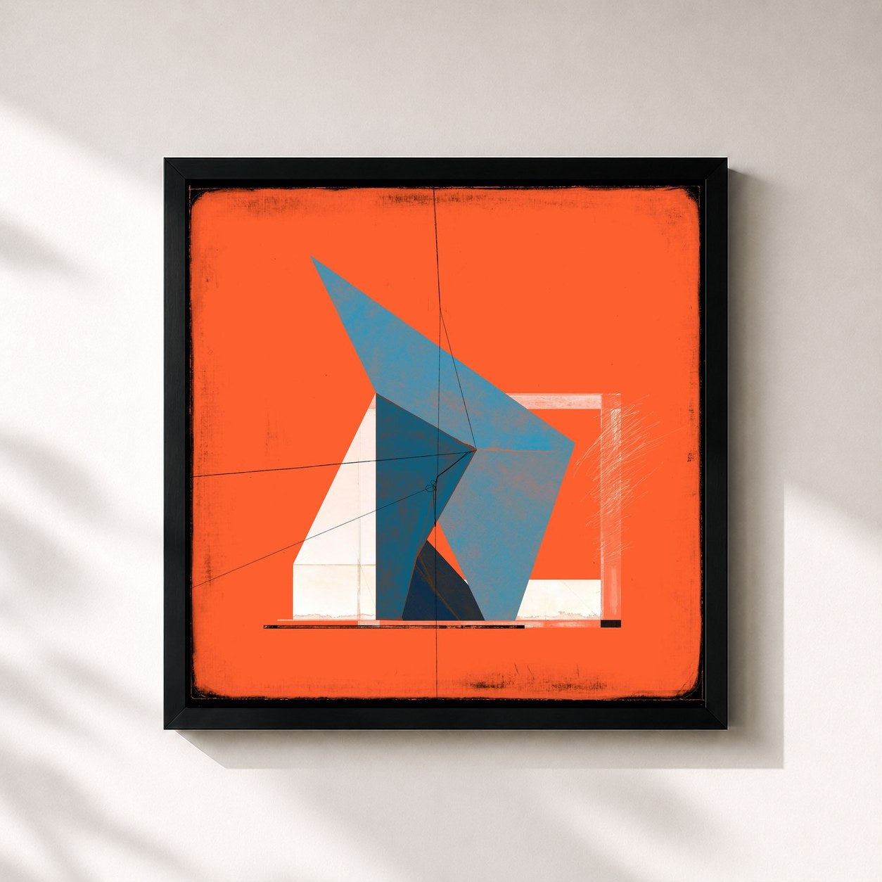 #noir Tableau carré de l'album Fragile de eAeon, cadre noir 32x32 cm