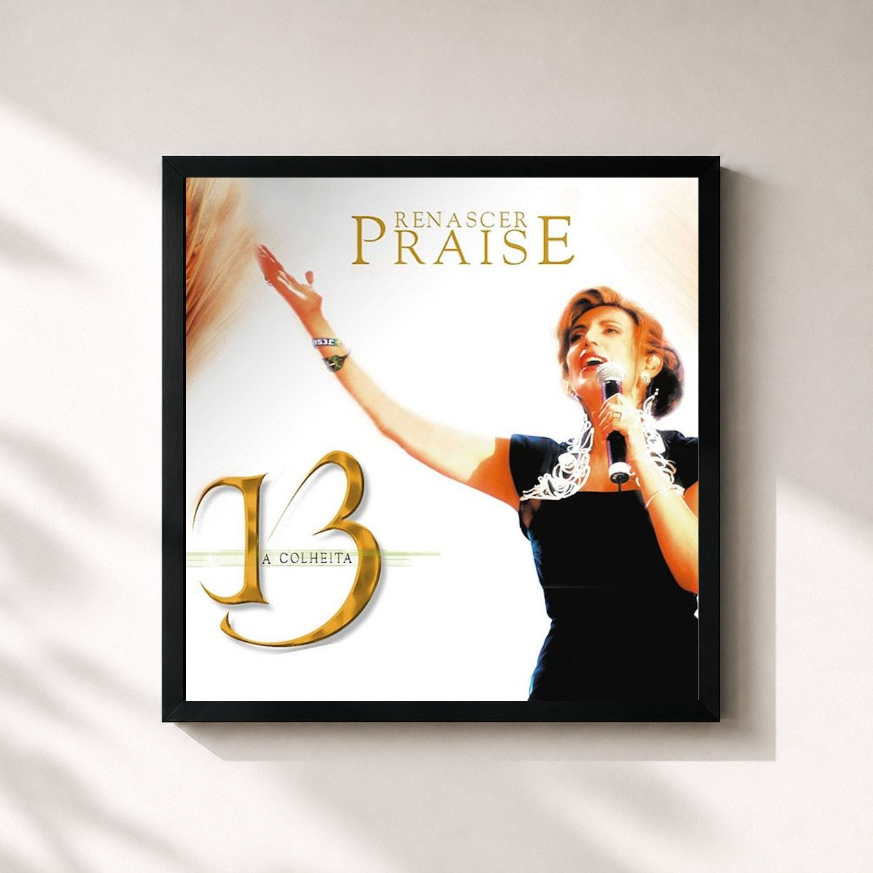 #noir Tableau carré de l'album Renascer Praise 13: A Colheita de Renascer Praise, cadre noir 32x32 cm