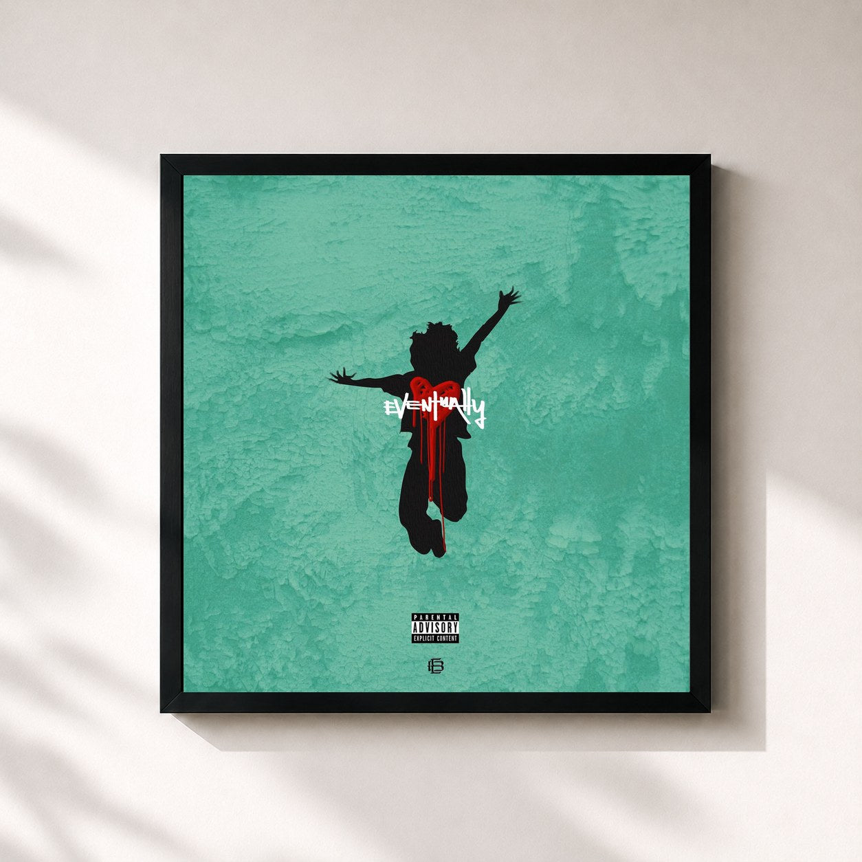 #noir Tableau carré de l'album Eventually (Mixtape) de Eric Bellinger, cadre noir 32x32 cm