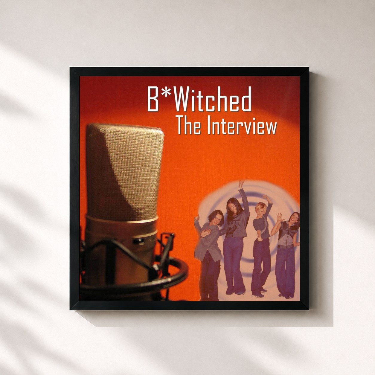 #noir Tableau carré de l'album The Interview de B*Witched, cadre noir 32x32 cm