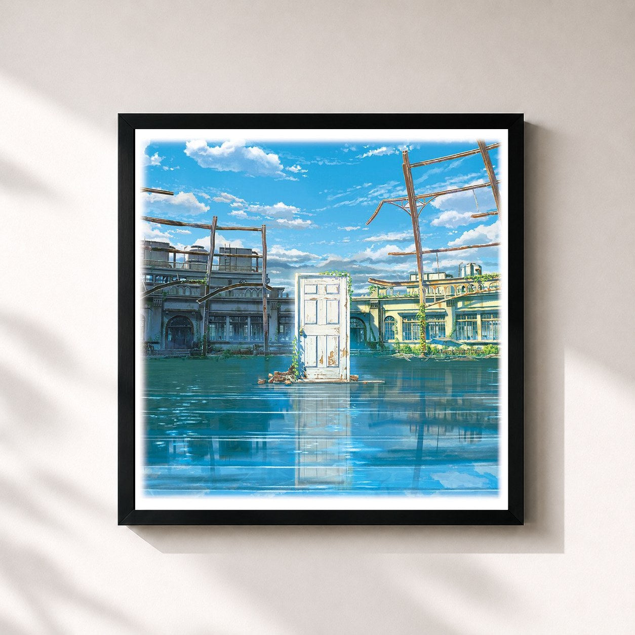 #noir Tableau carré de l'album Suzume (Motion Picture Soundtrack) de RADWIMPS, cadre noir 32x32 cm