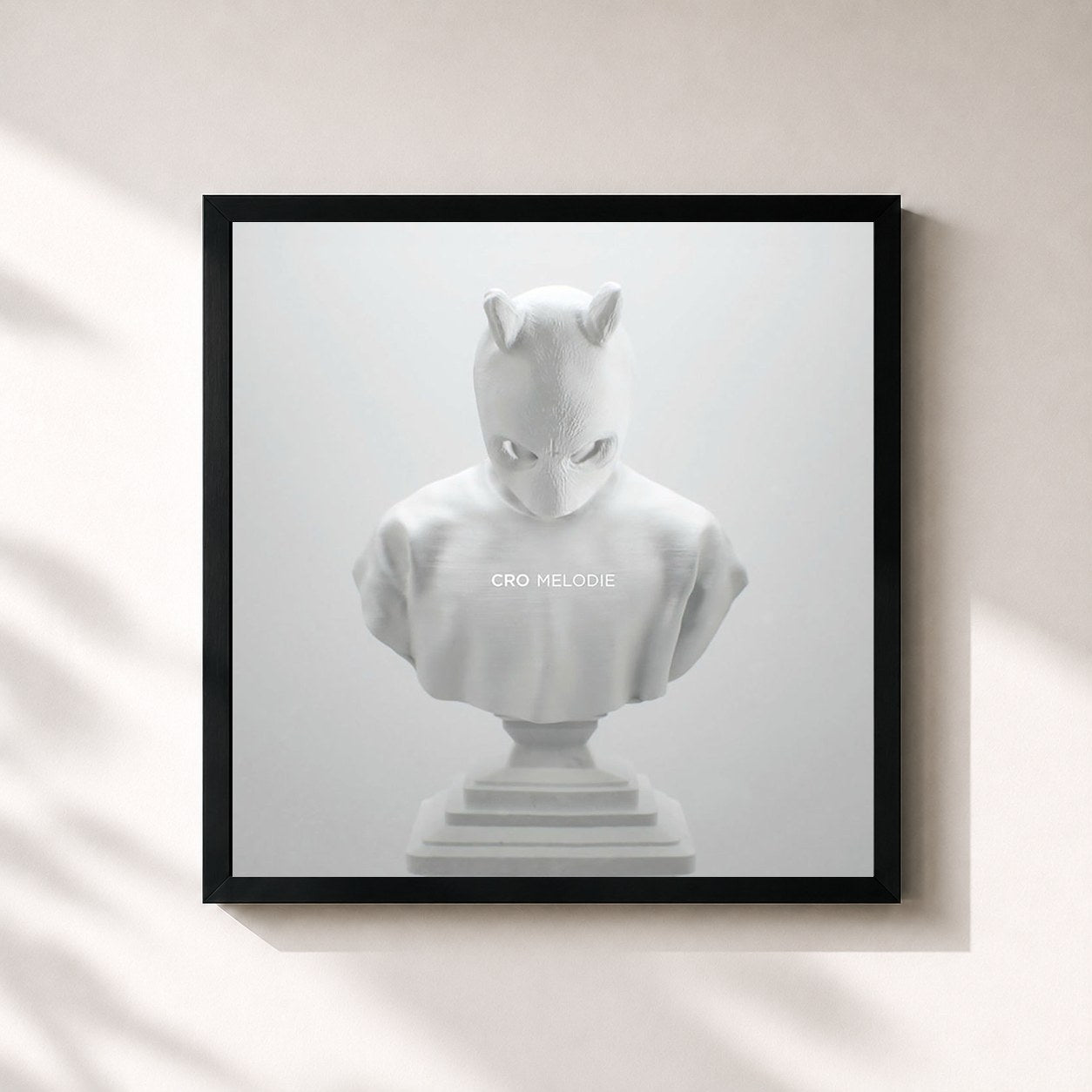 #noir Tableau carré de l'album Melodie de CRO, cadre noir 32x32 cm