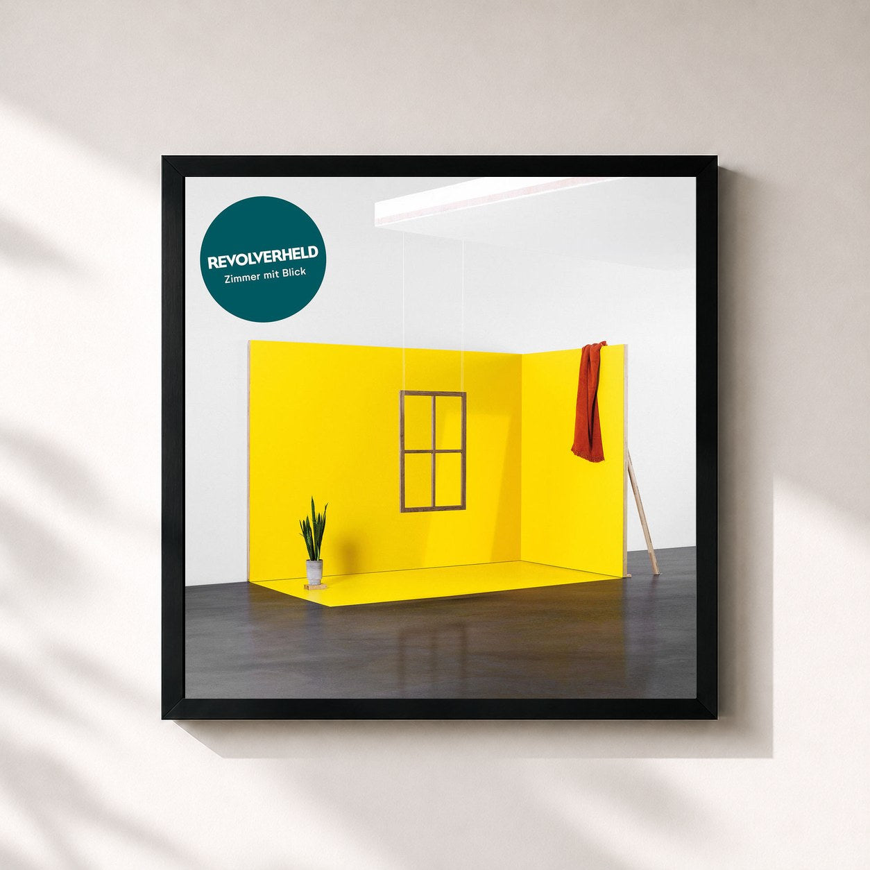 #noir Tableau carré de l'album Zimmer mit Blick de Revolverheld, cadre noir 32x32 cm