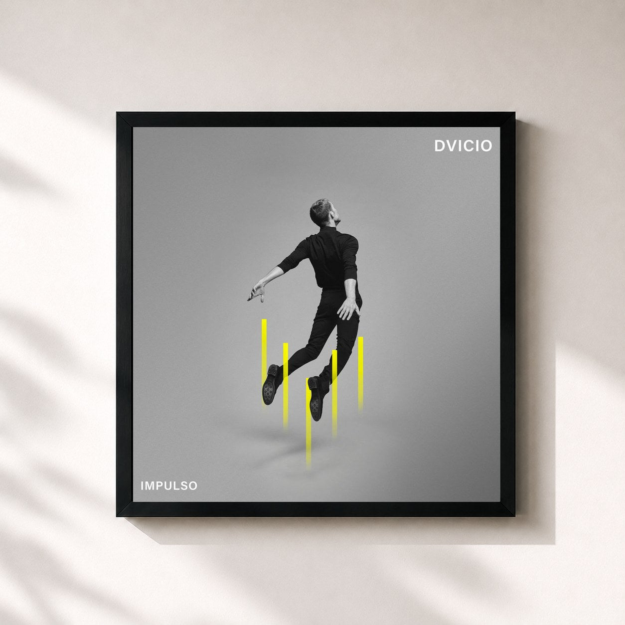 #noir Tableau carré de l'album Impulso de Dvicio, cadre noir 32x32 cm