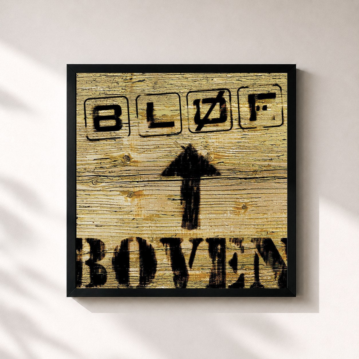 #noir Tableau carré de l'album Boven de Bløf, cadre noir 32x32 cm