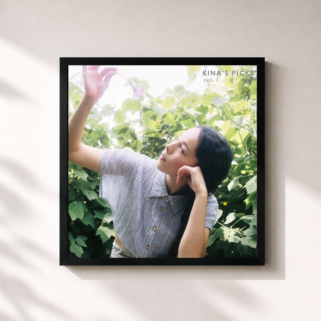 #noir Tableau carré de l'album Kina’s Picks, Vol. 1 de Kina Grannis, cadre noir 32x32 cm