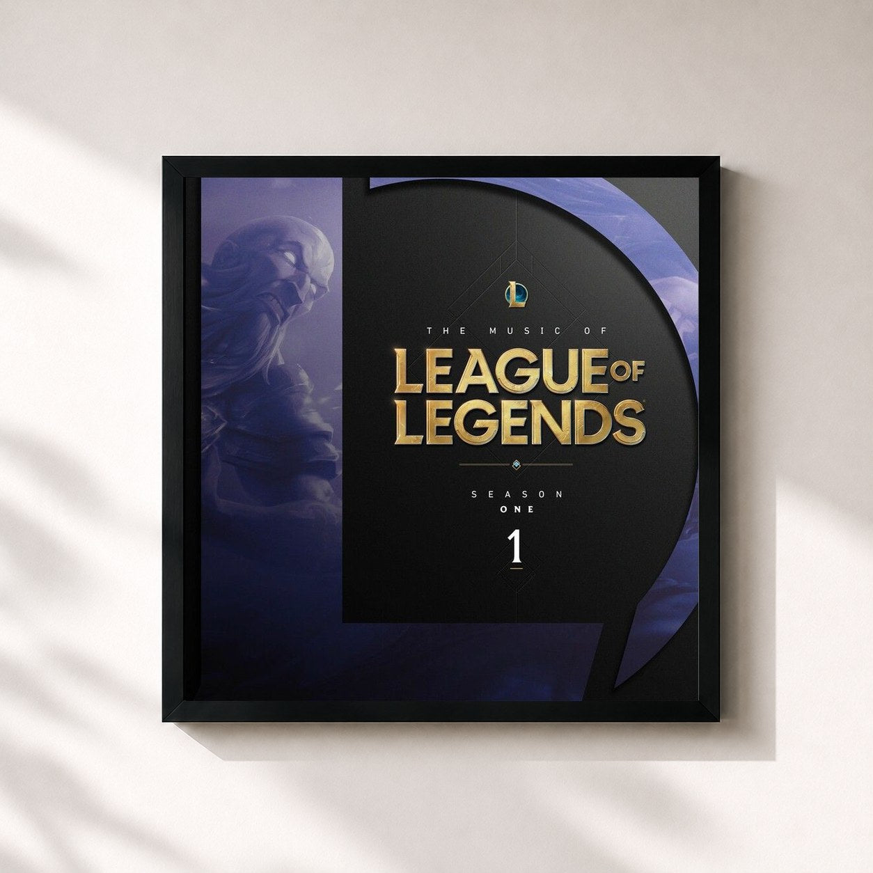 #noir Tableau carré de l'album The Music of League of Legends: Season 1 (Original Game Soundtrack) de League of Legends, cadre noir 32x32 cm