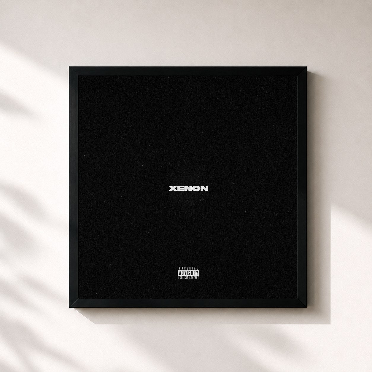 #noir Tableau carré de l'album XENON de Metrickz, cadre noir 32x32 cm