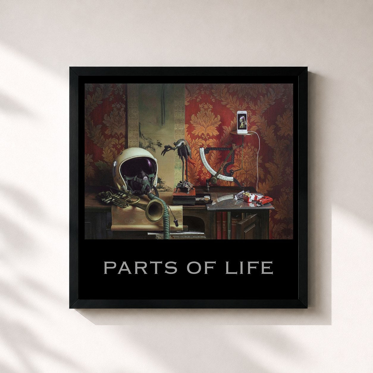 #noir Tableau carré de l'album Parts of Life de Paul Kalkbrenner, cadre noir 32x32 cm