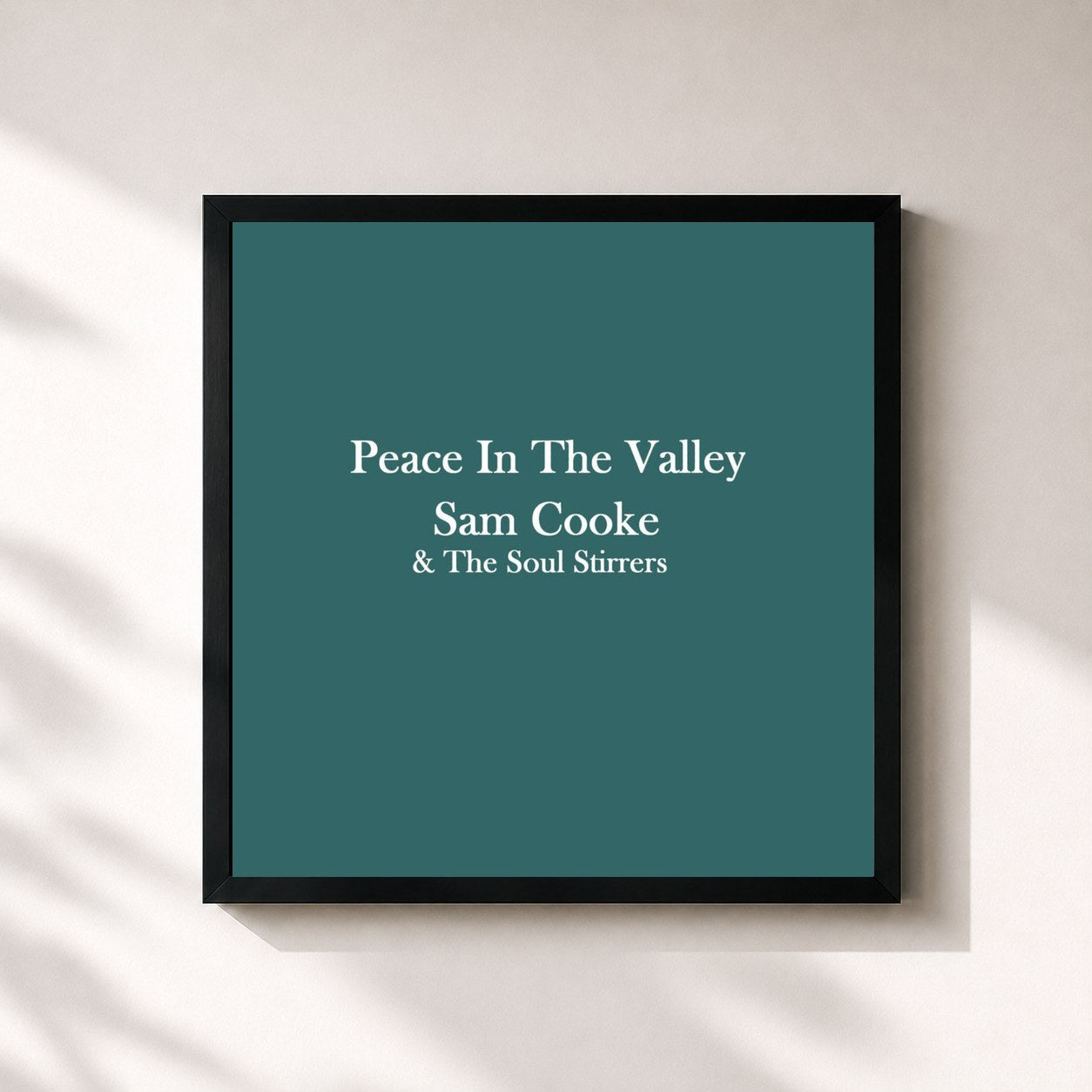 #noir Tableau carré de l'album Peace In The Valley de Sam Cooke, cadre noir 32x32 cm