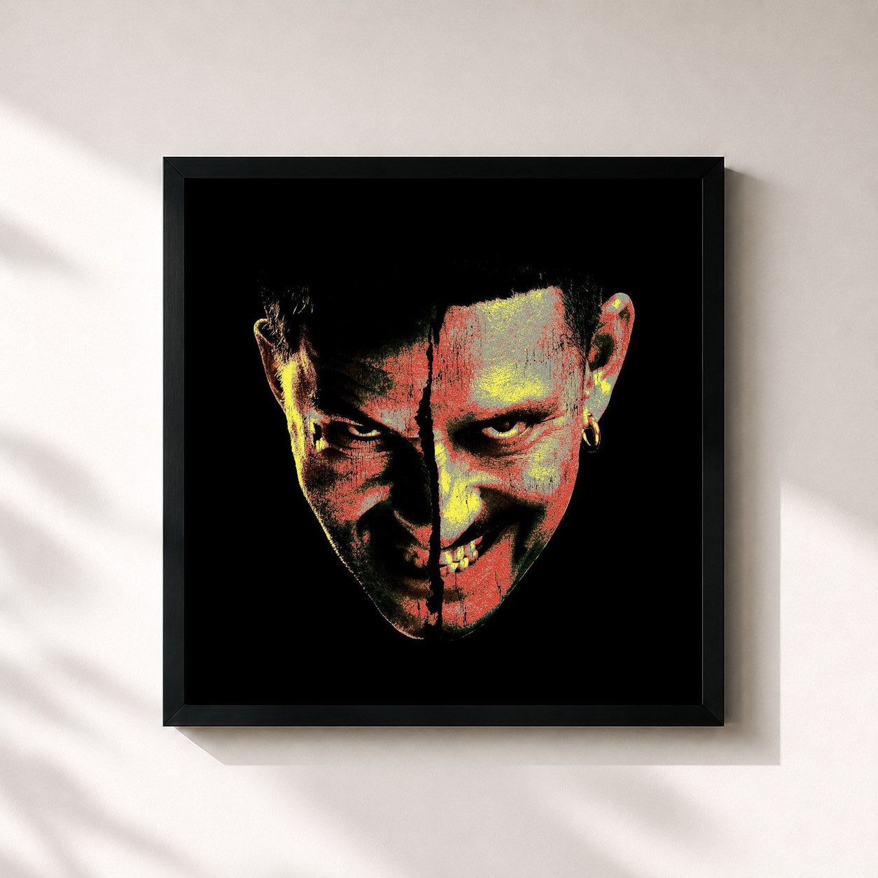 #noir Tableau carré de l'album CVLT - HELLRAISERS de Salmo, cadre noir 32x32 cm