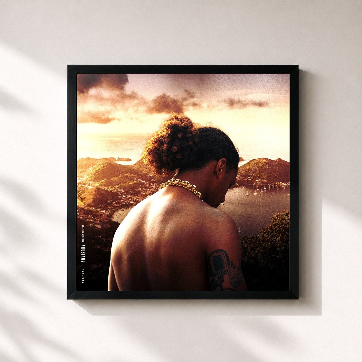 #noir Tableau carré de l'album 097 de MALTY 2BZ, cadre noir 32x32 cm