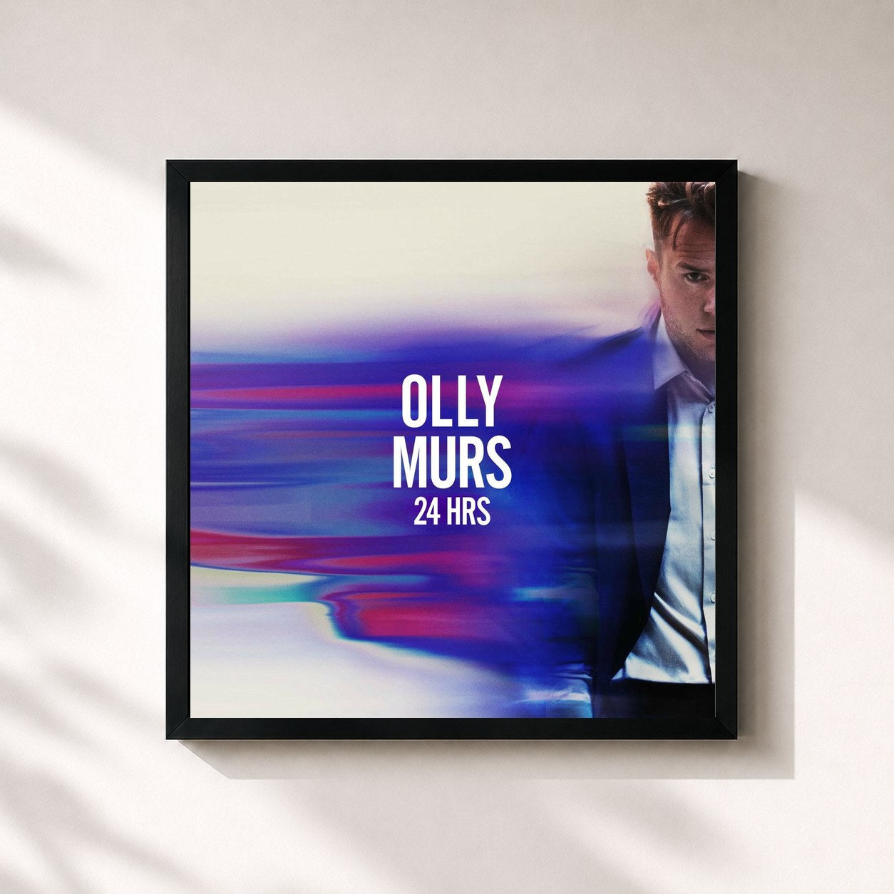 #noir Tableau carré de l'album 24 HRS (Expanded Edition) de Olly Murs, cadre noir 32x32 cm