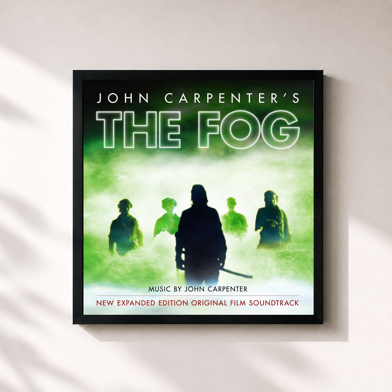 #noir Tableau carré de l'album The Fog (Original Motion Picture Soundtrack) (Expanded Edition) de John Carpenter, cadre noir 32x32 cm