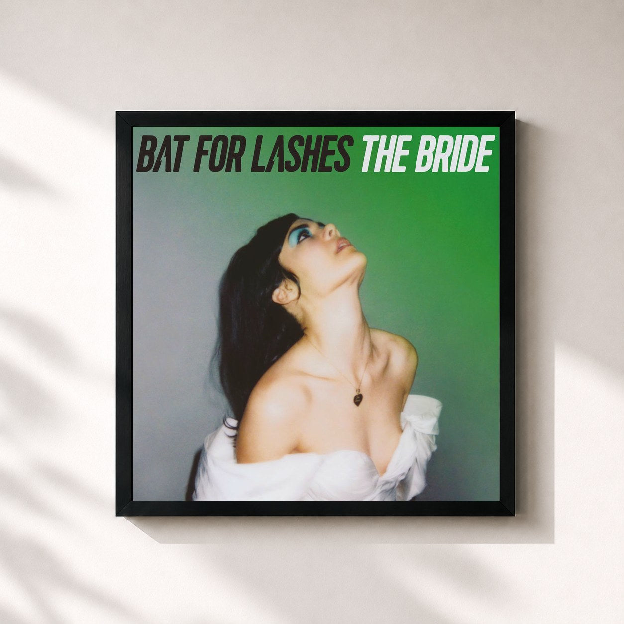 #noir Tableau carré de l'album The Bride de Bat for Lashes, cadre noir 32x32 cm