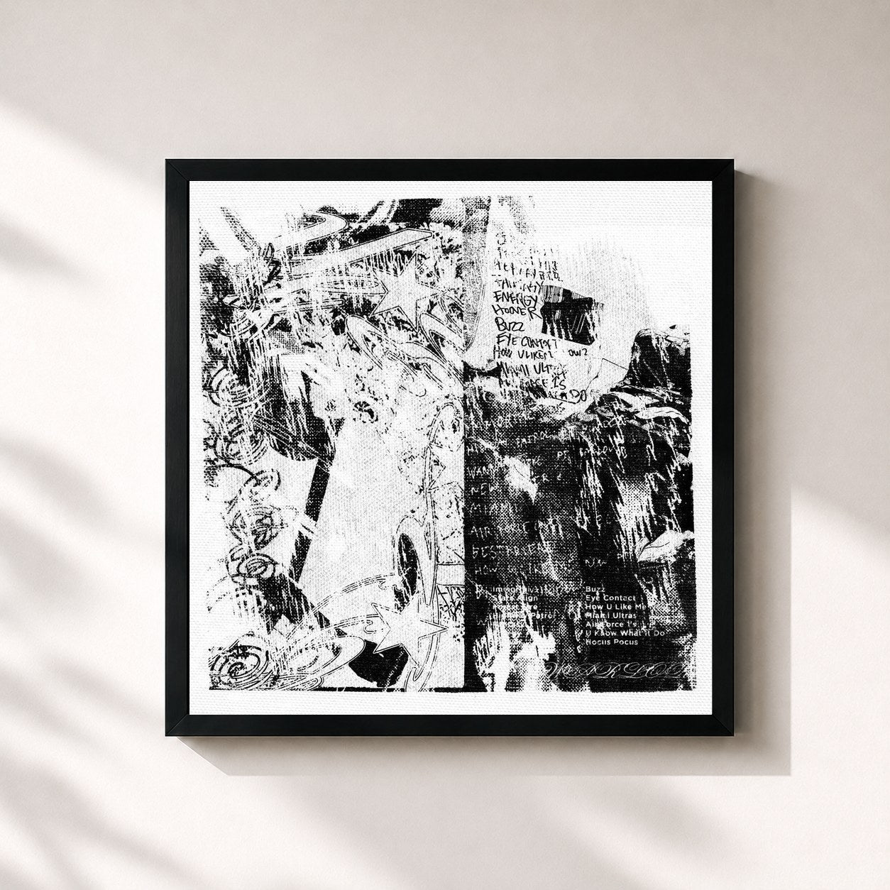 #noir Tableau carré de l'album Warlord (Deluxe) de Yung Lean, cadre noir 32x32 cm