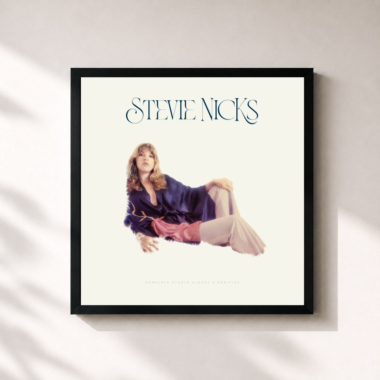 #noir Tableau carré de l'album Complete Studio Albums & Rarities de Stevie Nicks, cadre noir 32x32 cm