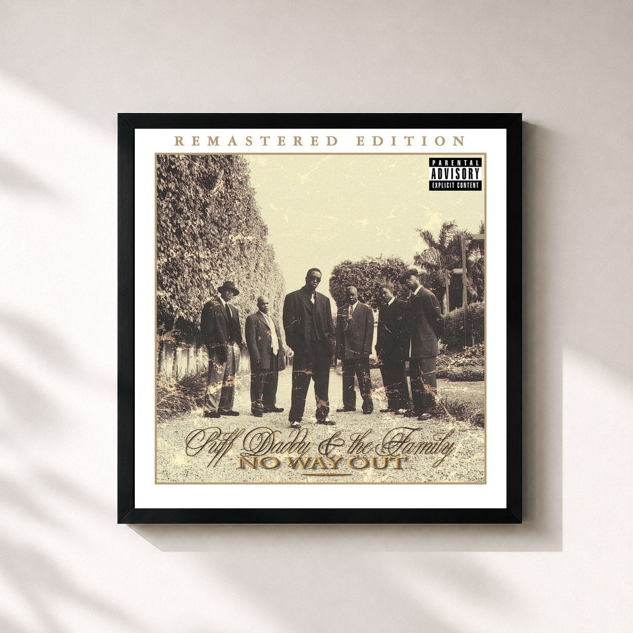 #noir Tableau carré de l'album No Way Out (2014 Remaster) de Diddy, cadre noir 32x32 cm