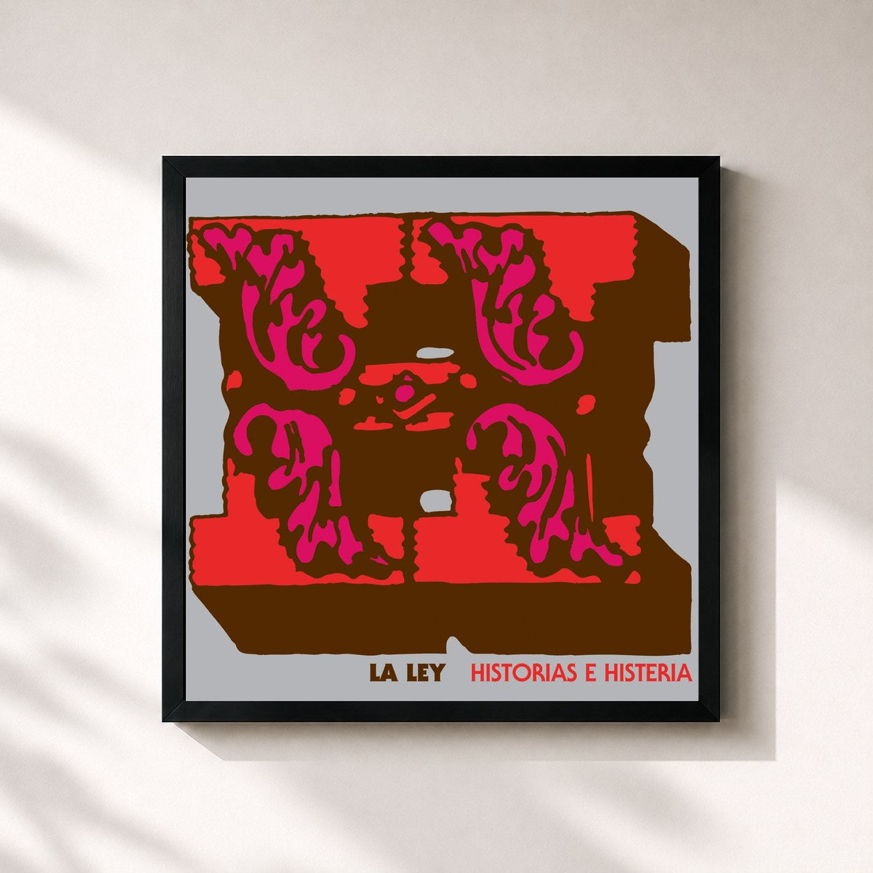 #noir Tableau carré de l'album Historias e Histerias de La Ley, cadre noir 32x32 cm