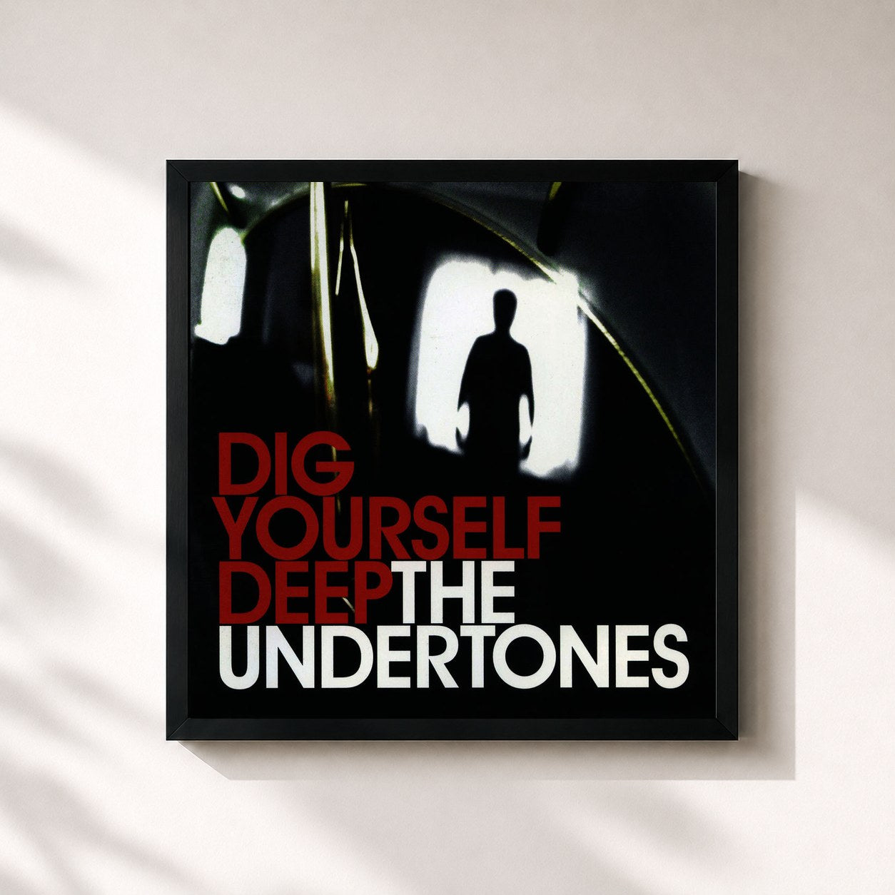 #noir Tableau carré de l'album Dig Yourself Deep de The Undertones, cadre noir 32x32 cm