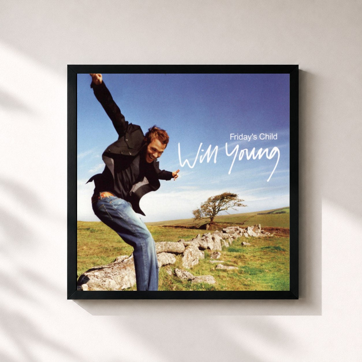 #noir Tableau carré de l'album Friday's Child (Bonus Tracks) de Will Young, cadre noir 32x32 cm