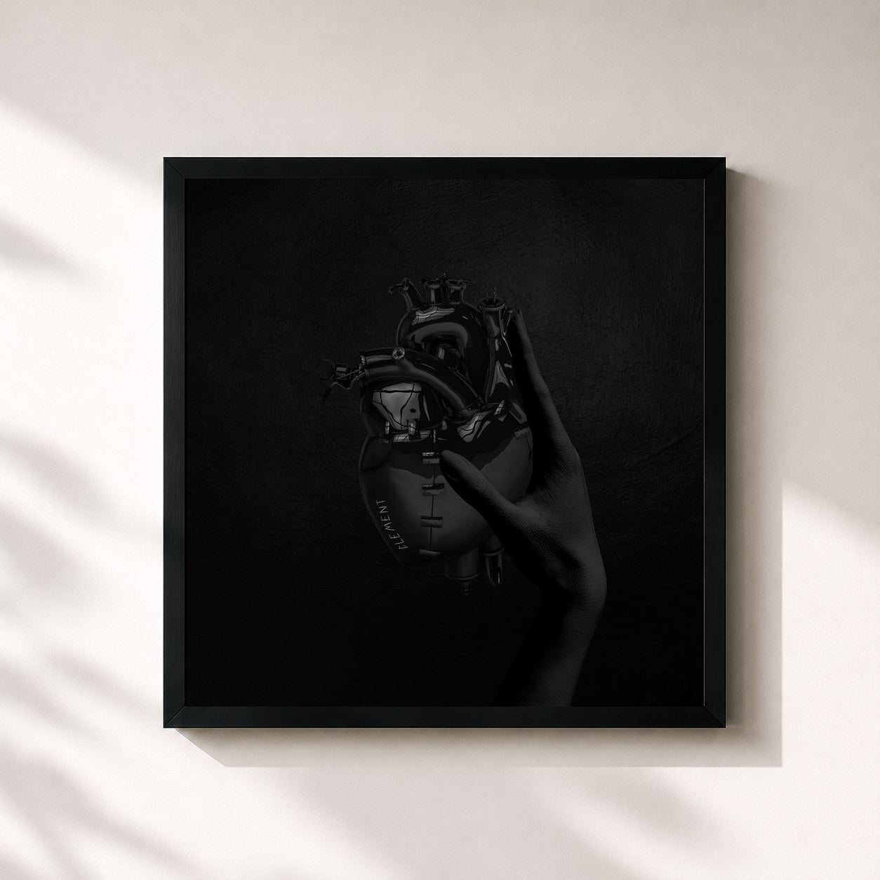 #noir Tableau carré de l'album Clement de Klem Schen, cadre noir 32x32 cm