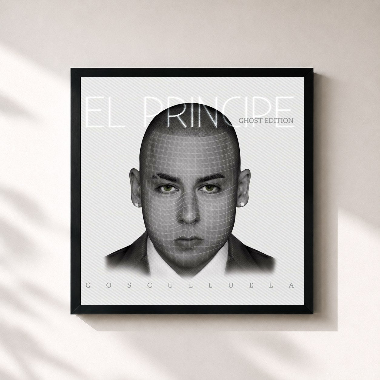 #noir Tableau carré de l'album El Príncipe [Ghost Edition] de Cosculluela, cadre noir 32x32 cm