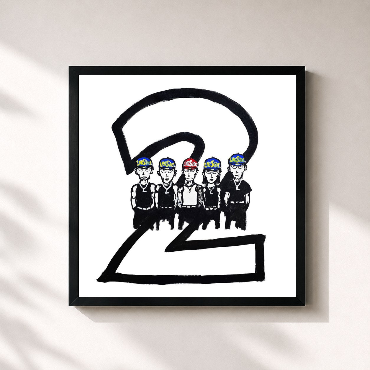 #noir Tableau carré de l'album 4SHOBOIZ Vol. 2: 4SHOVILLE de Jay Park, cadre noir 32x32 cm