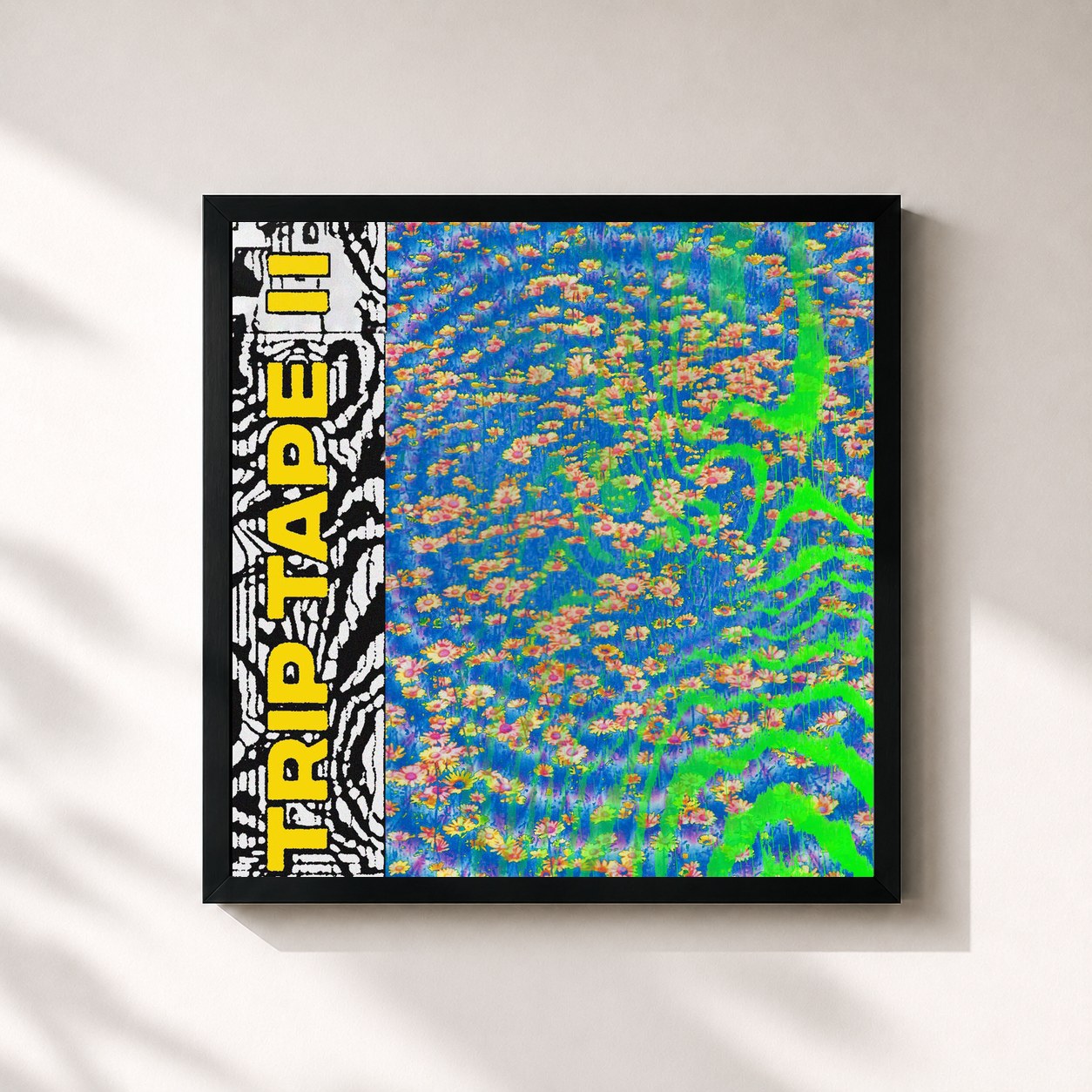 #noir Tableau carré de l'album Trip Tape II de Milky Chance, cadre noir 32x32 cm