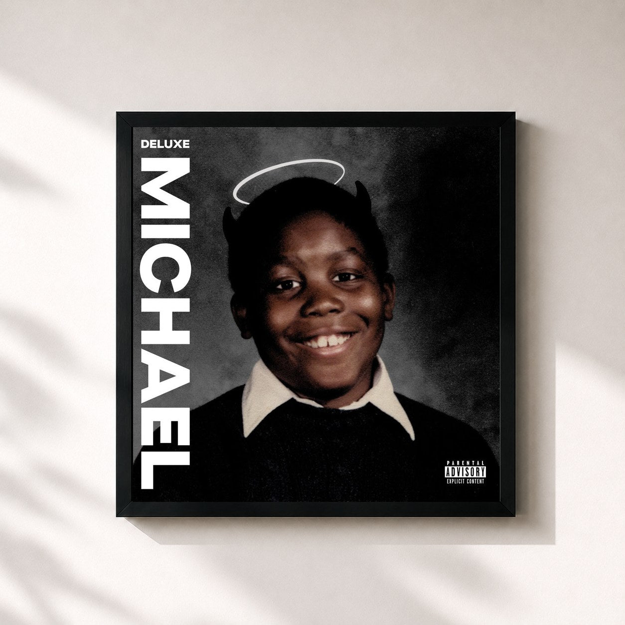 #noir Tableau carré de l'album MICHAEL (Deluxe) de Killer Mike, cadre noir 32x32 cm