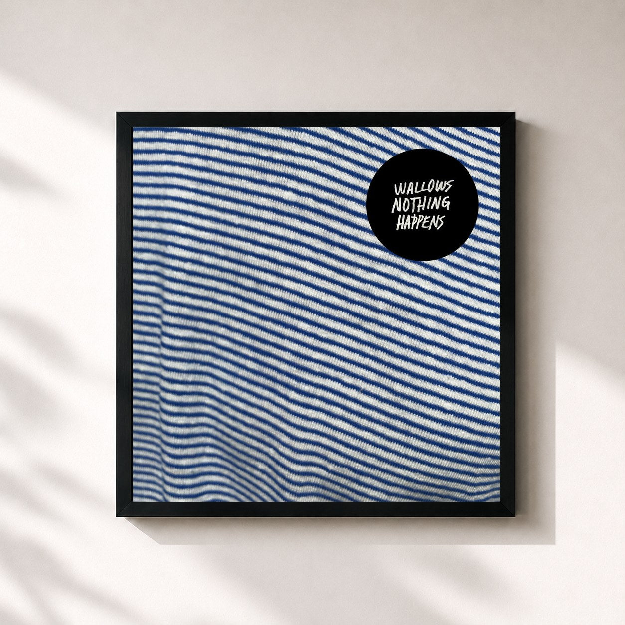 #noir Tableau carré de l'album Nothing Happens de Wallows, cadre noir 32x32 cm