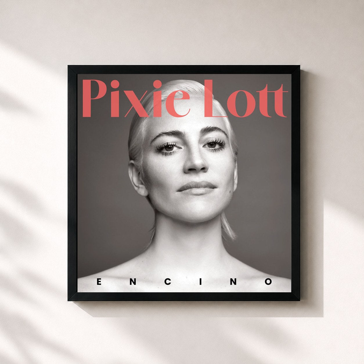 #noir Tableau carré de l'album Encino de Pixie Lott, cadre noir 32x32 cm