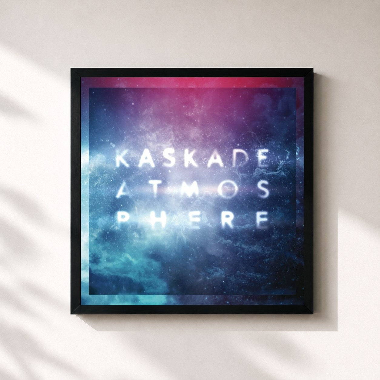 #noir Tableau carré de l'album Atmosphere de Kaskade, cadre noir 32x32 cm