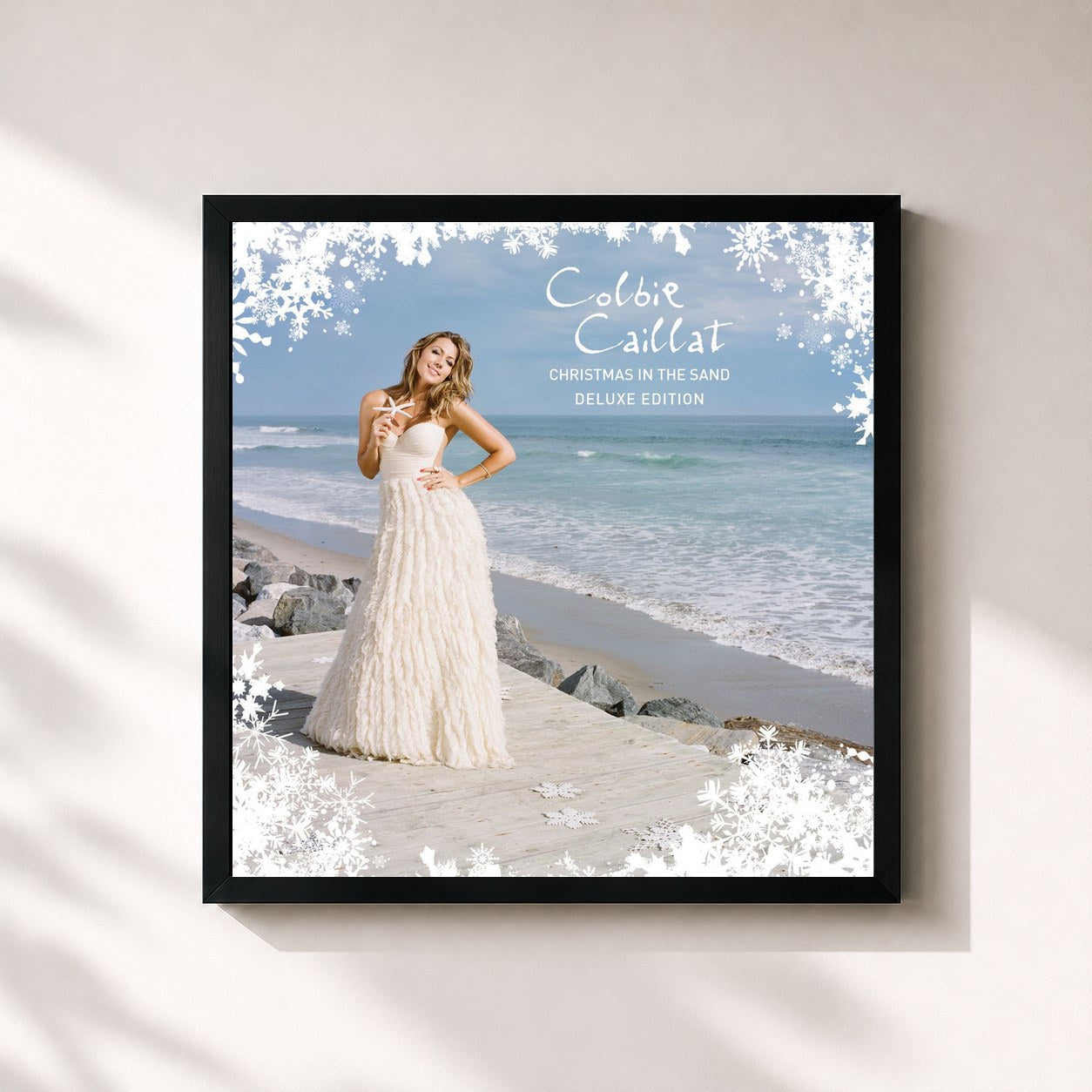 #noir Tableau carré de l'album Christmas In The Sand (Deluxe Edition) de Colbie Caillat, cadre noir 32x32 cm