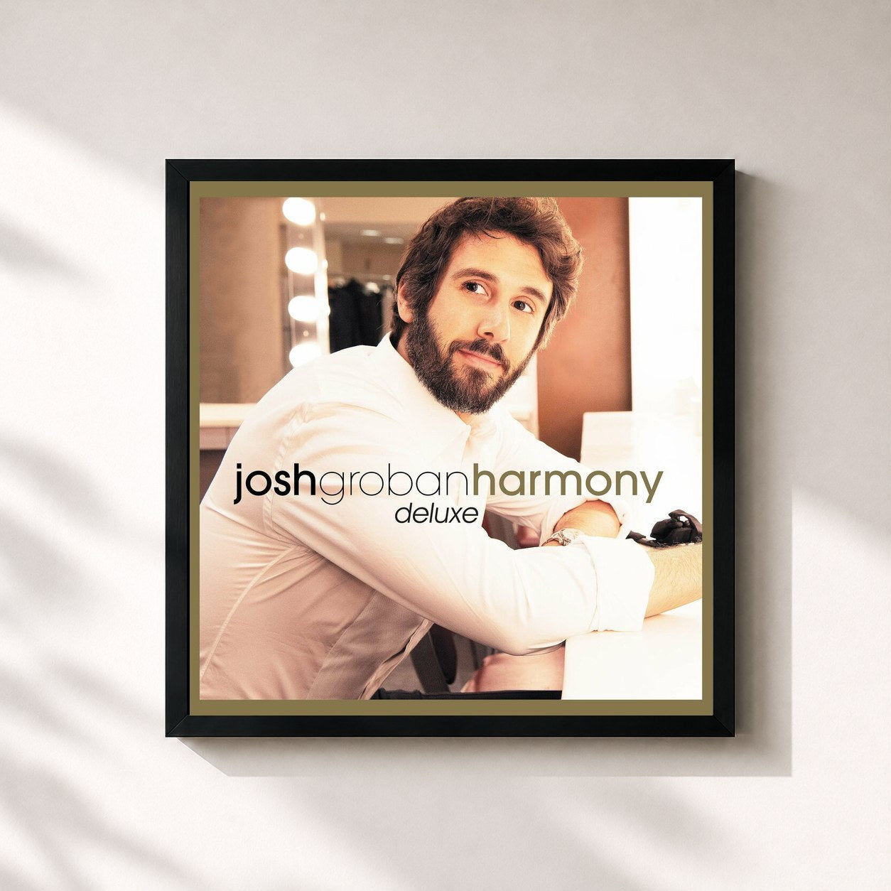 #noir Tableau carré de l'album Harmony (Deluxe) de Josh Groban, cadre noir 32x32 cm