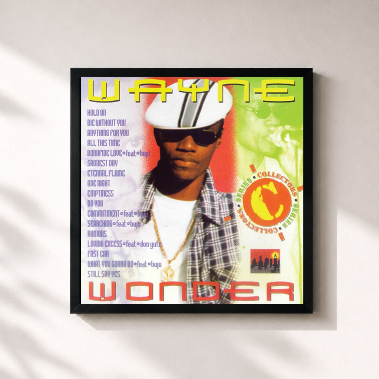 #noir Tableau carré de l'album Collectors Series - Wayne Wonder de Wayne Wonder, cadre noir 32x32 cm