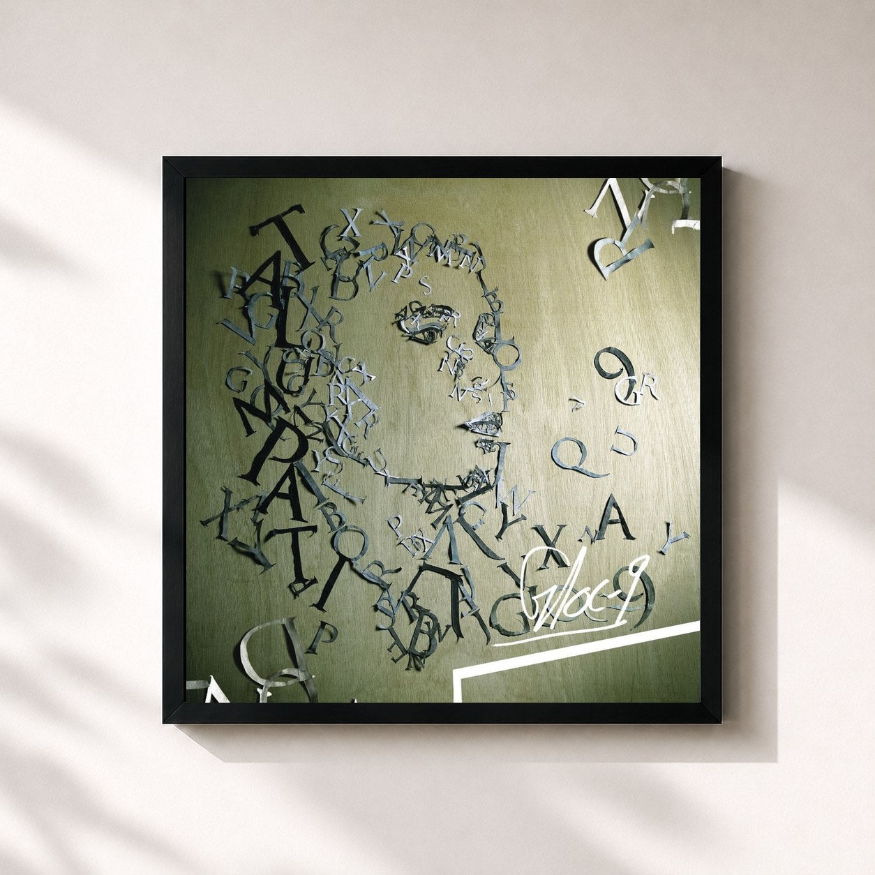 #noir Tableau carré de l'album Talumpati de Gloc 9, cadre noir 32x32 cm