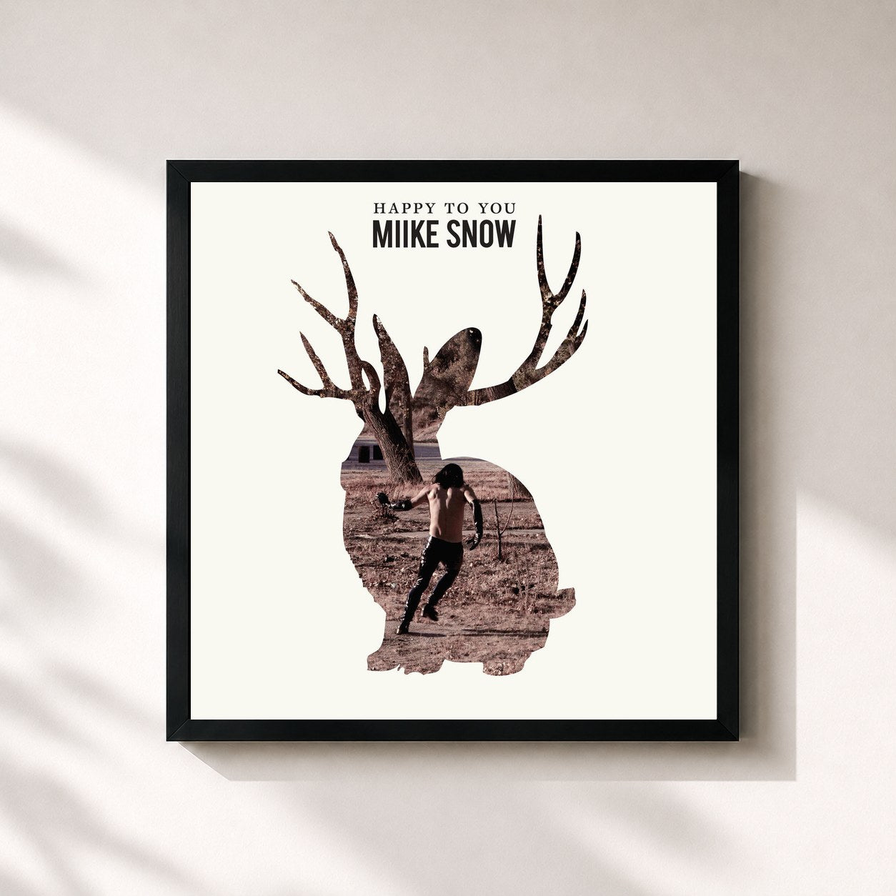 #noir Tableau carré de l'album Happy To You (Deluxe Edition) de Miike Snow, cadre noir 32x32 cm