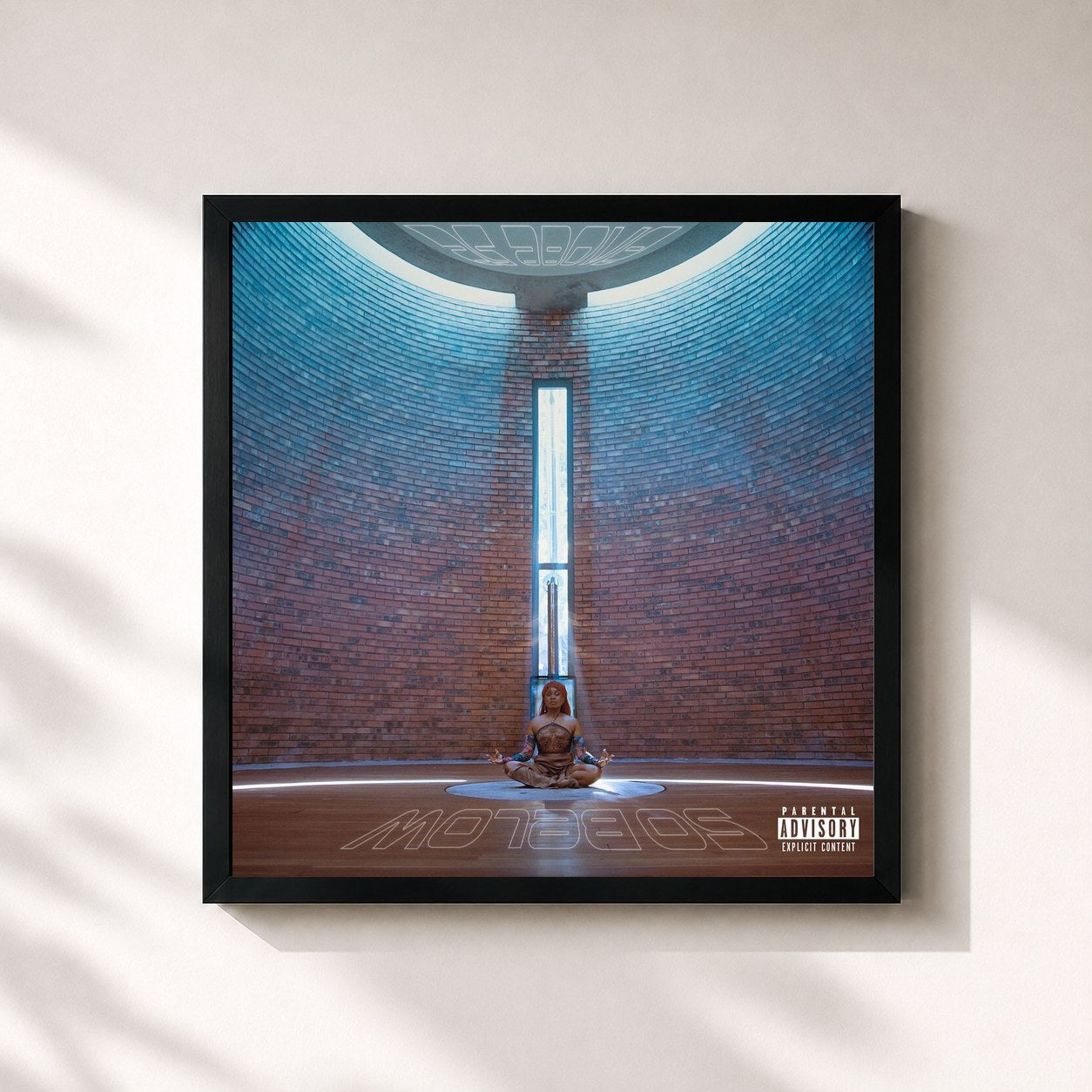#noir Tableau carré de l'album As Above, So Below de Sampa The Great, cadre noir 32x32 cm