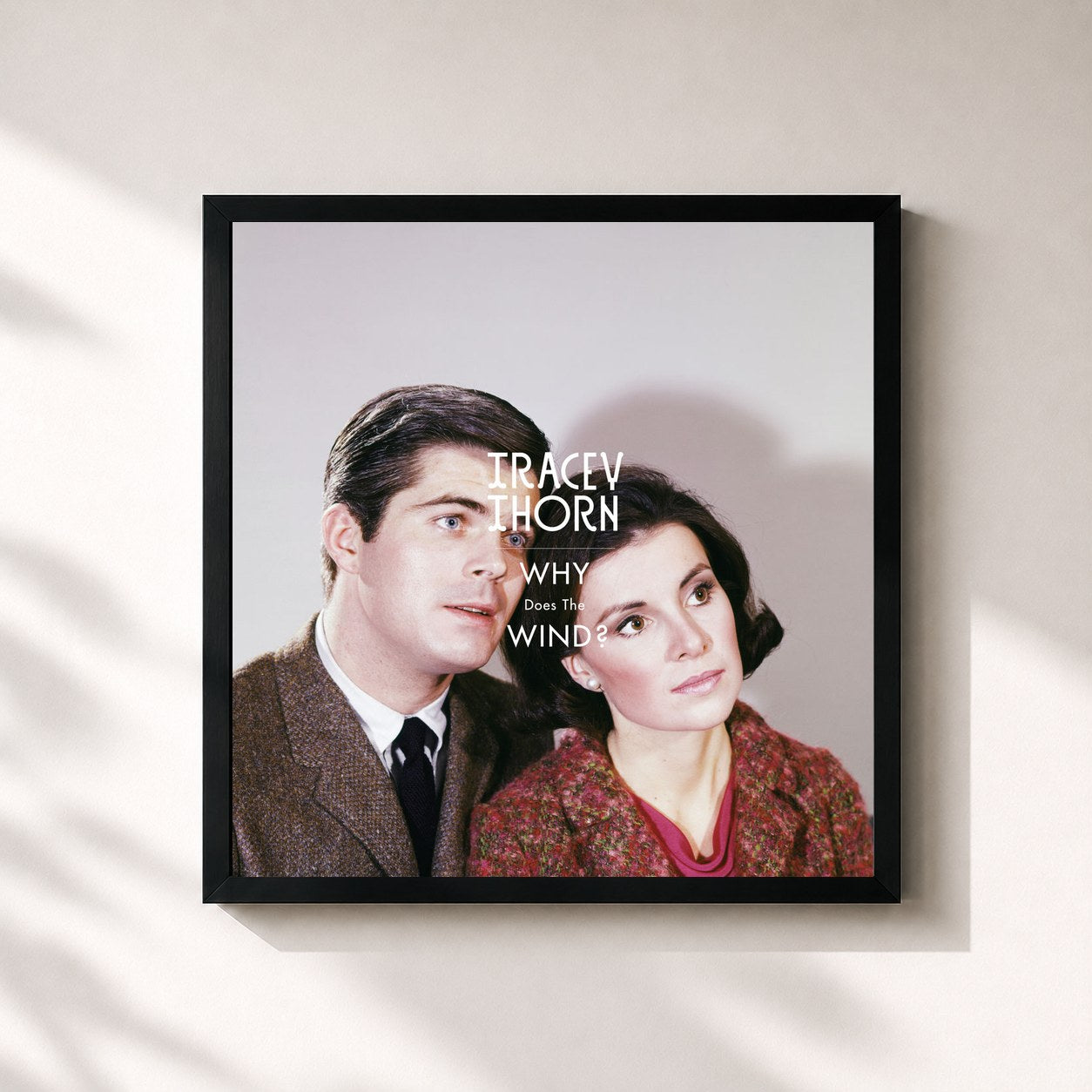 #noir Tableau carré de l'album Why Does the Wind? de Tracey Thorn, cadre noir 32x32 cm
