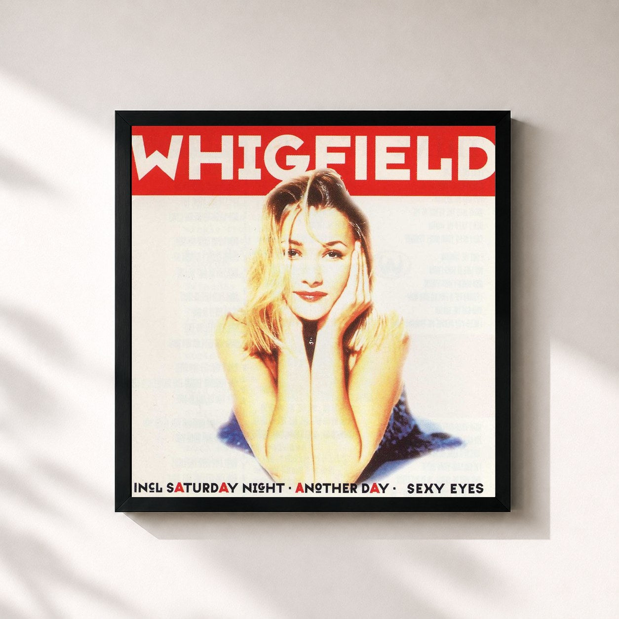 #noir Tableau carré de l'album Whigfield 1 de Whigfield, cadre noir 32x32 cm