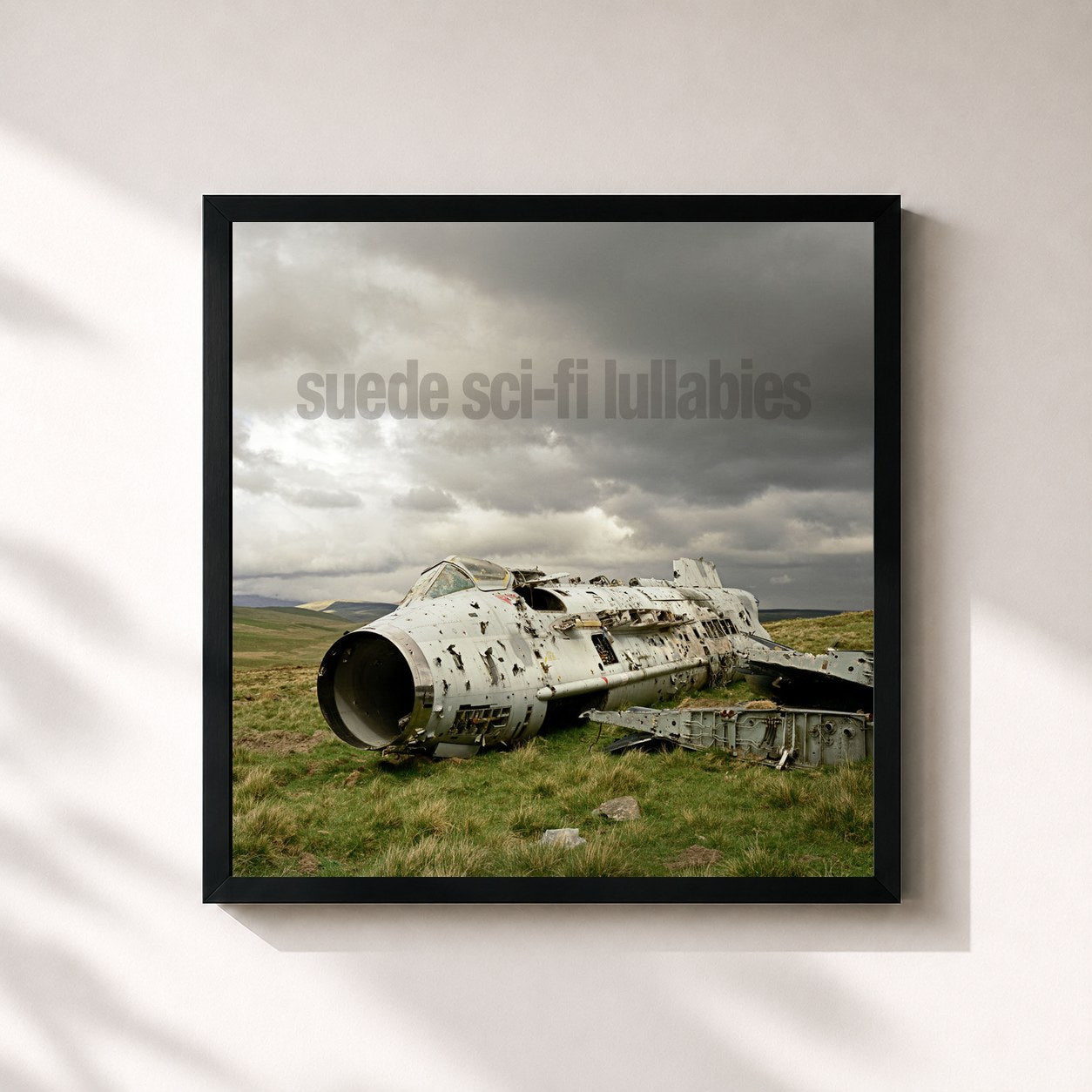 #noir Tableau carré de l'album Sci-Fi Lullabies de Suede, cadre noir 32x32 cm
